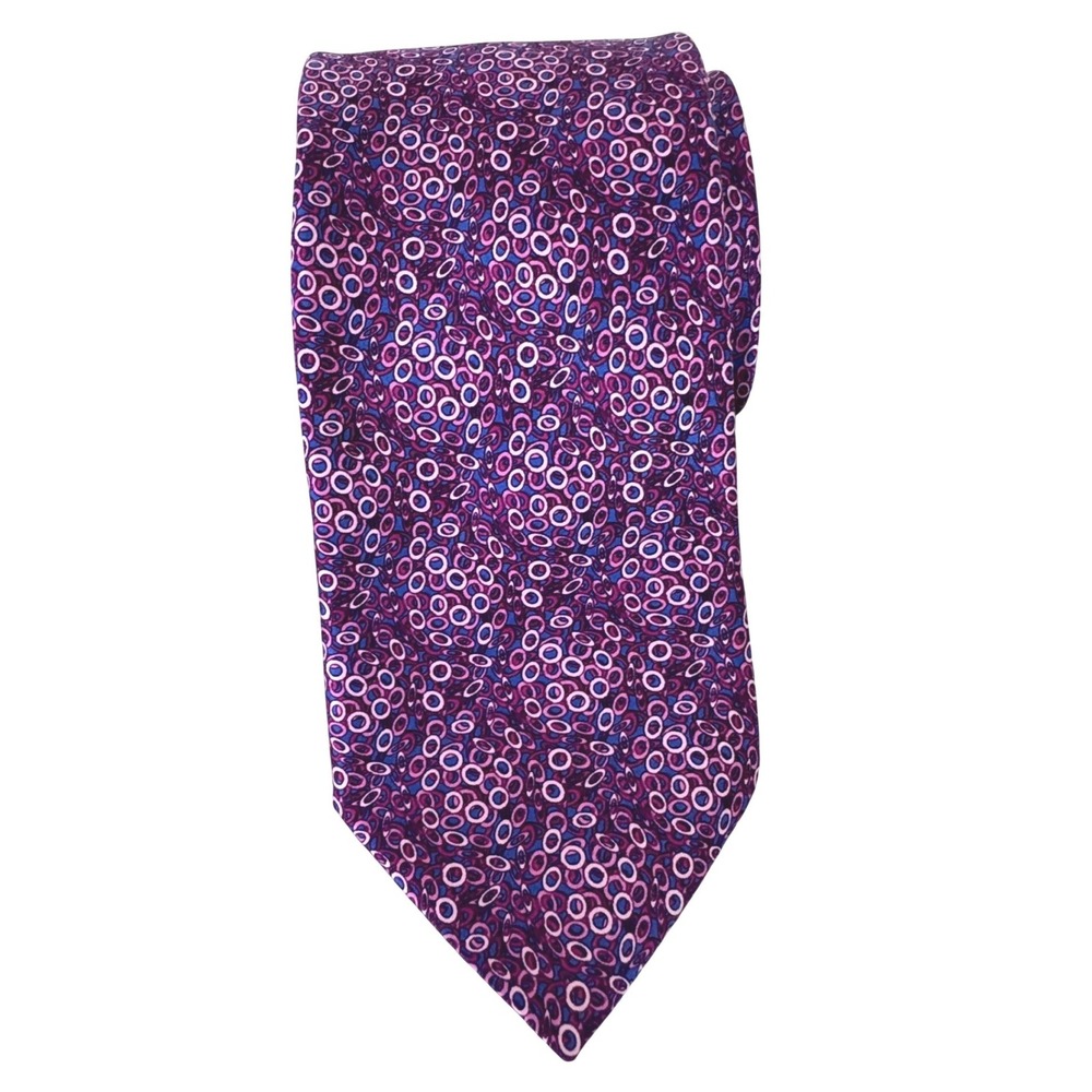 ITALO FERRETTI Silk Tie Purple/Pink/Blue‎ Circles